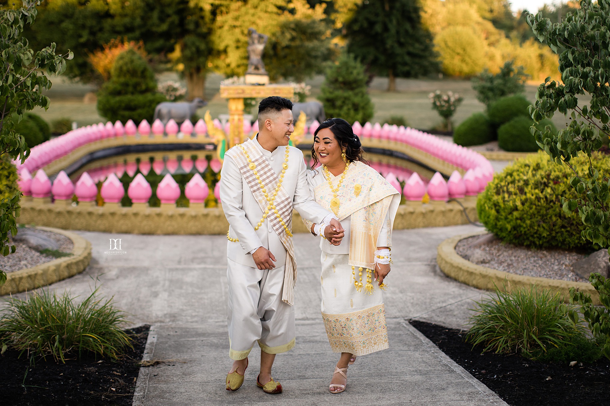 bride and groom portraits at temple in rochester photographers