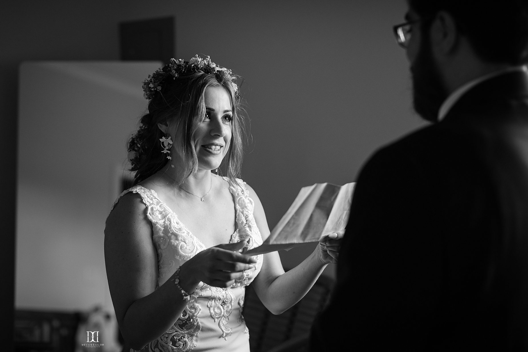 bride reading private vows