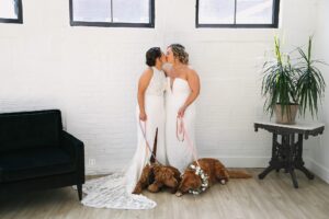 brides with their dogs weddings at the highline